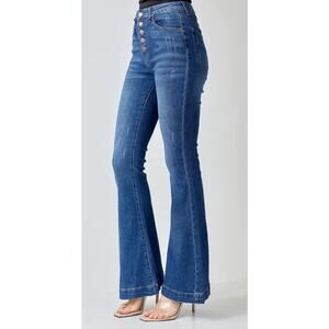 NEW Risen Los Angeles High Waisted Button Fly Flare Jeans Women’s Size 13/31